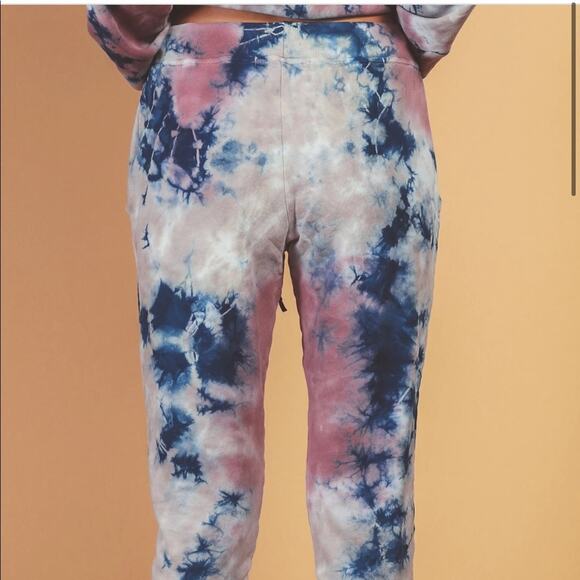 Daydreamer Small Rouge Storm Marbled Purple Blue Tie Dye Jogger Pants NWT - Picture 6 of 6